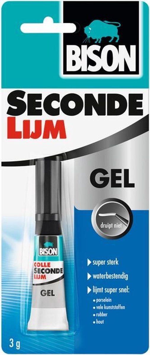 Bison Secondelijm Gel 3gr Tube Blisterkaart