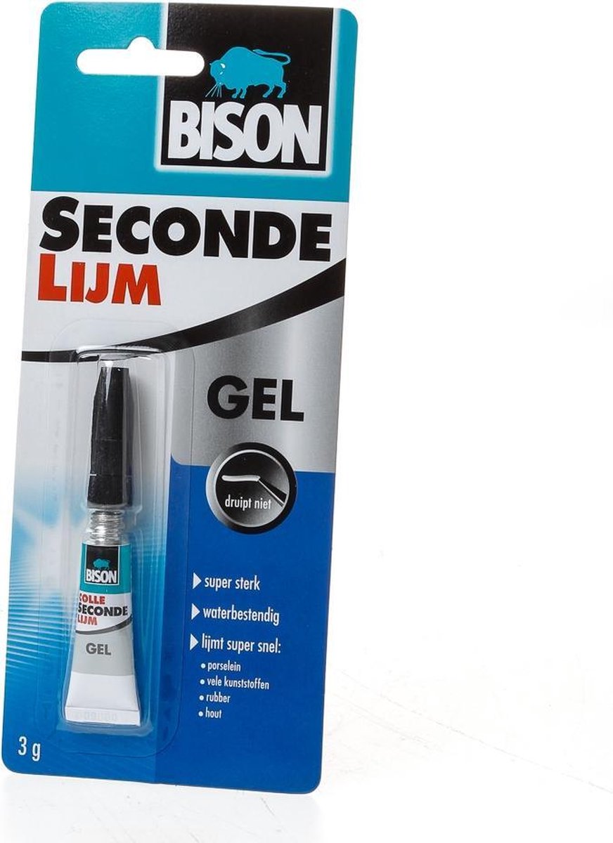 Bison Secondelijm Gel 3gr Tube Blisterkaart