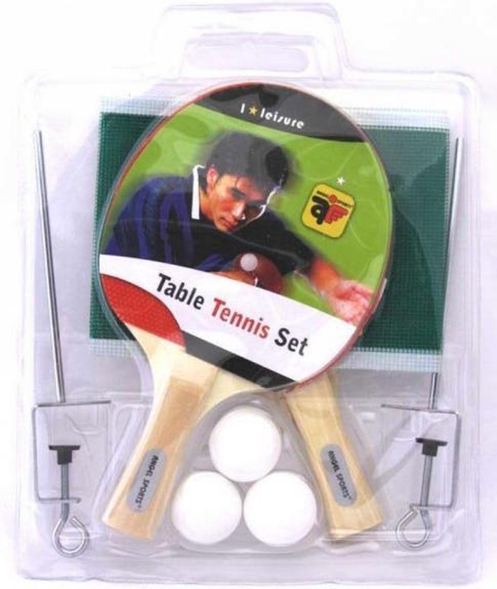 Top1Toys Tafeltennisset 2 Batjes, 3 Balletjes En Netje - Rood