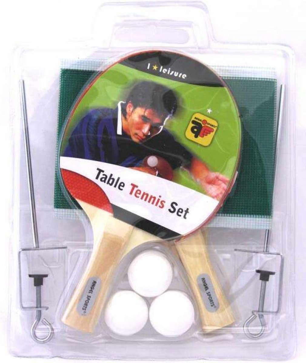 Top1Toys Tafeltennisset 2 Batjes, 3 Balletjes En Netje - Rood