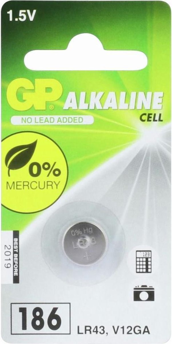 GP Lr43 Knoopcel Alkaline Batterij