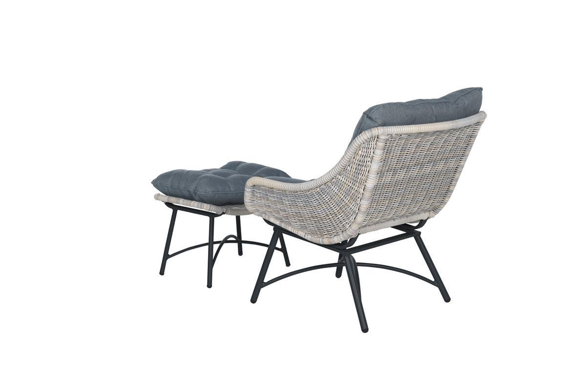 Garden Impressions Selene Relax Tuinstoel + Voetenbank - - Bruin