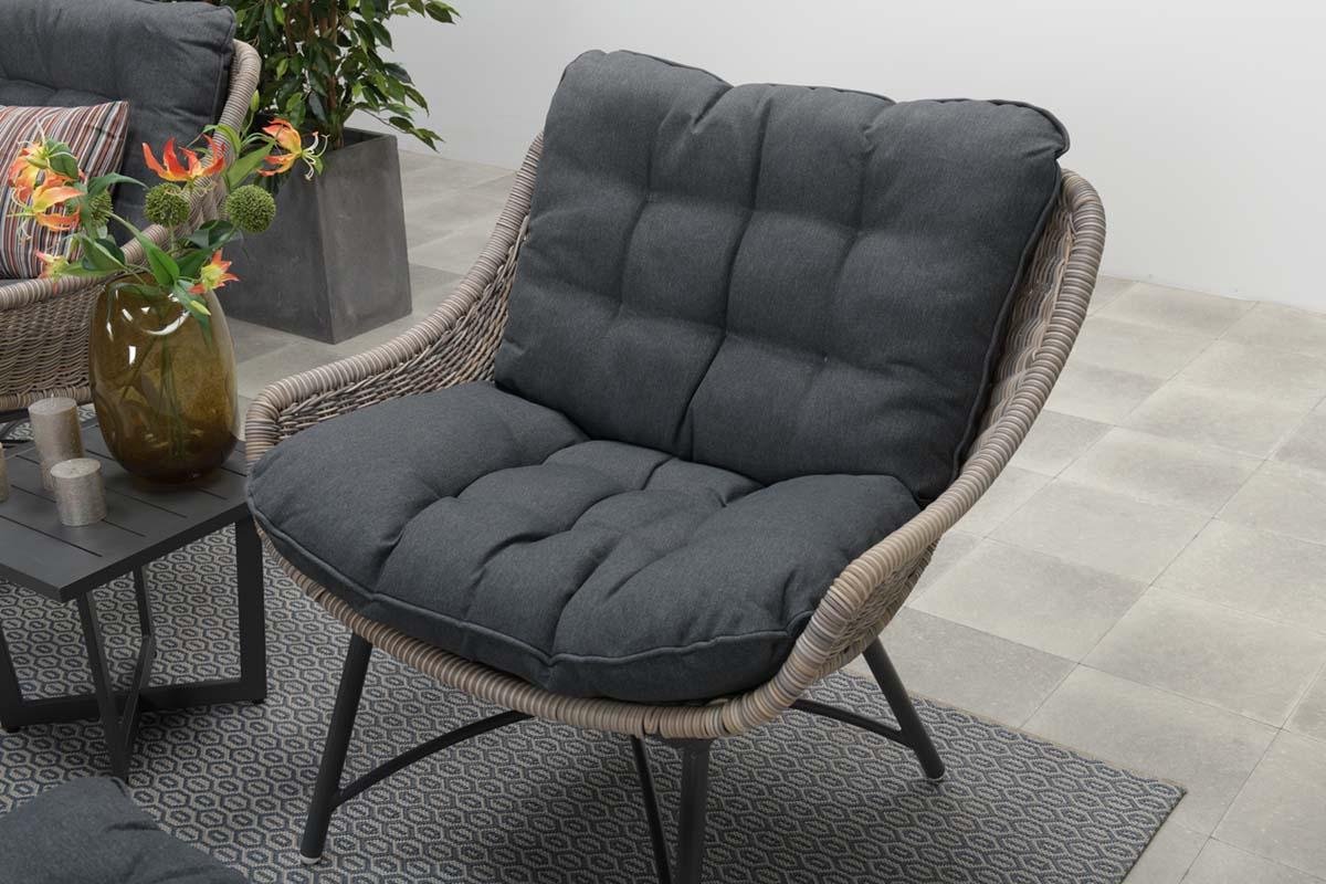 Garden Impressions Selene Relax Tuinstoel + Voetenbank - - Bruin