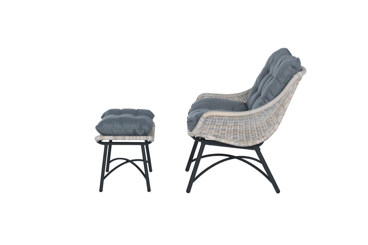 Garden Impressions Selene Relax Tuinstoel + Voetenbank - - Bruin