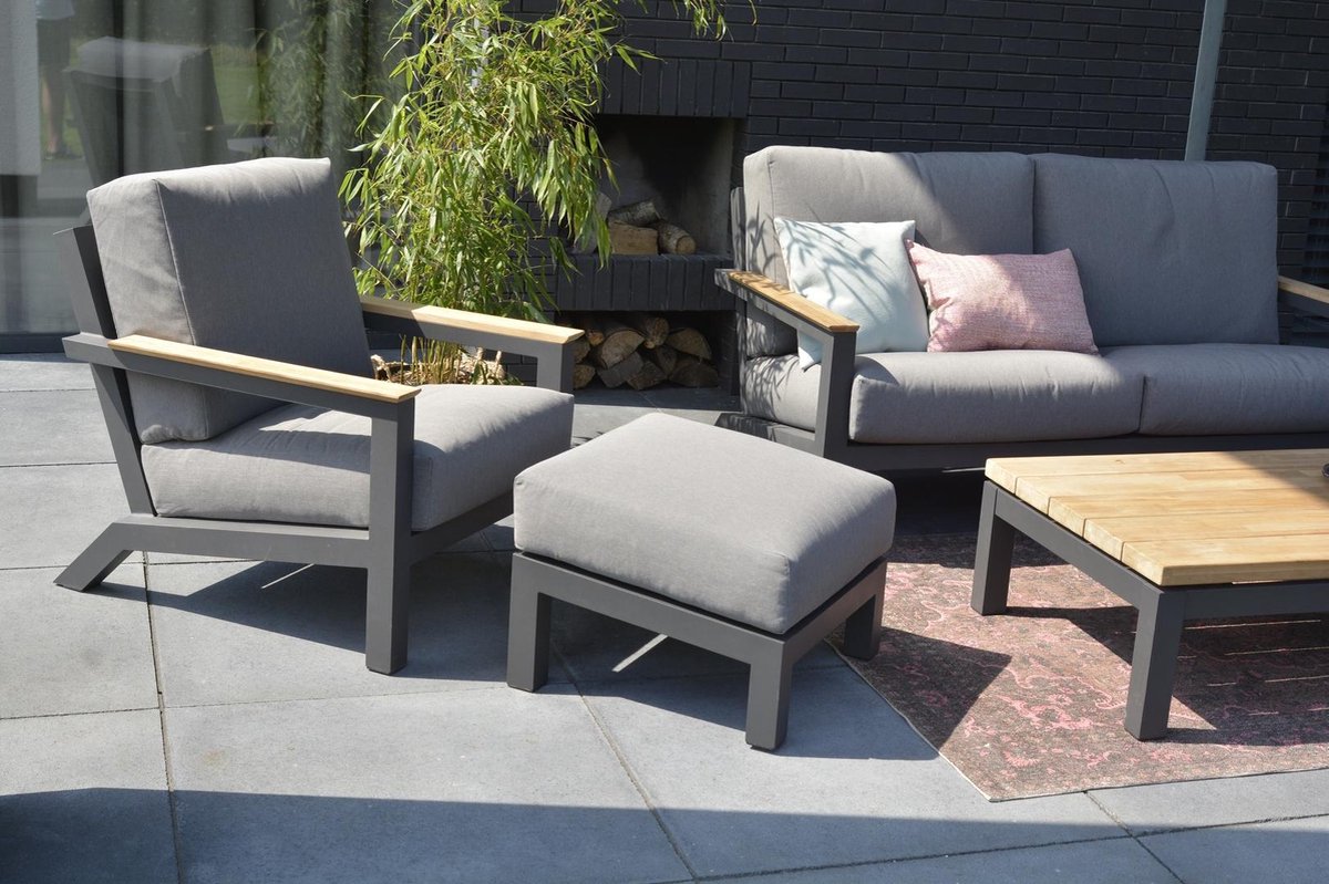 Outdoor Capitol Lounge Tuinstoel - Donker - Grijs