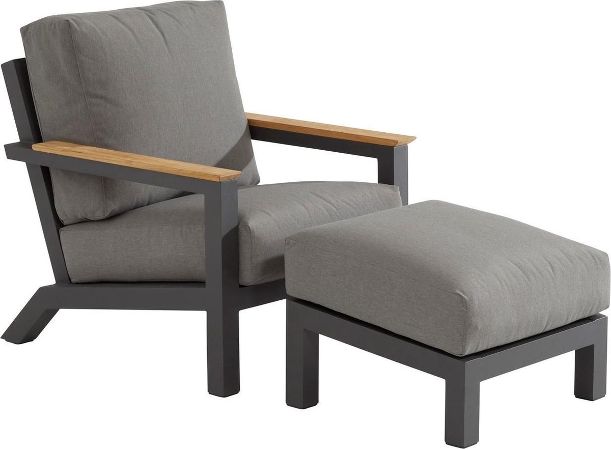 Outdoor Capitol Lounge Tuinstoel - Donker - Grijs