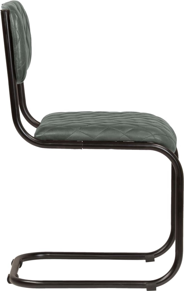 Vidaxl Eetkamerstoelen 6 St Echt Leer - Grijs