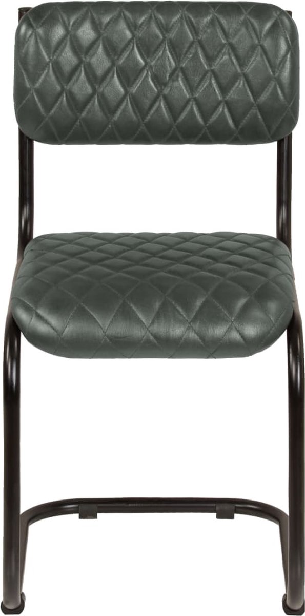 Vidaxl Eetkamerstoelen 6 St Echt Leer - Grijs