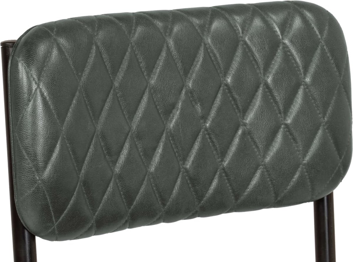 Vidaxl Eetkamerstoelen 6 St Echt Leer - Grijs