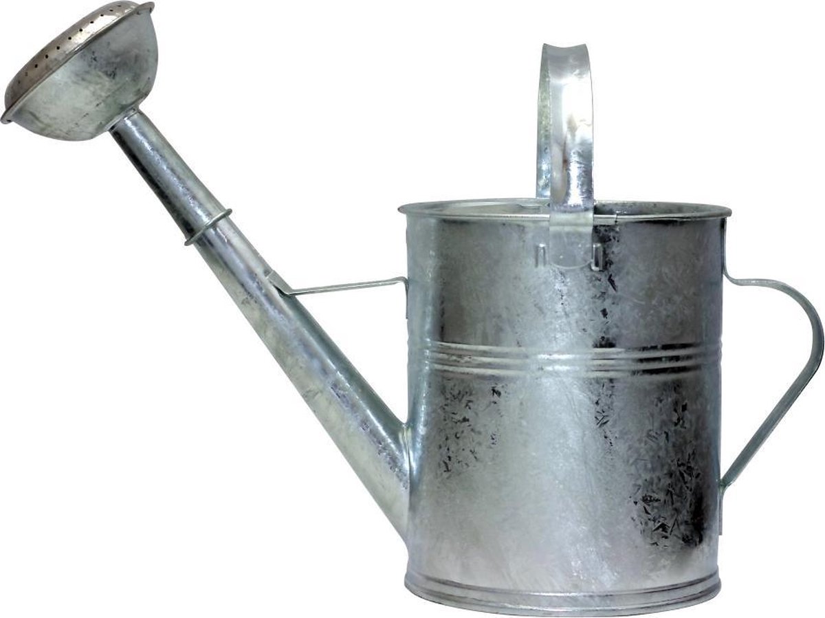 Verzinkte Tuingieter Met Afneembare Broes / Sproeikop - 5 Liter - Silver