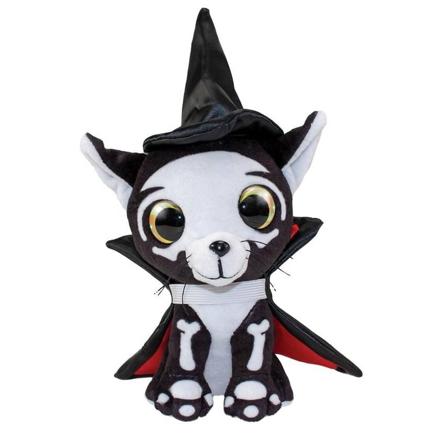 Lumo Stars Knuffel Lumo Cat Spooky Classic 15 Cm/wit - Zwart