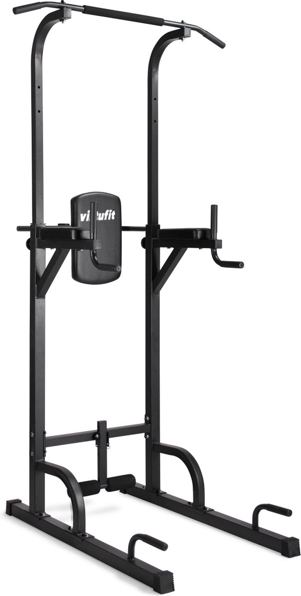 VirtuFit Verstelbare Power Tower - Pull Up Station - Dip Station - Zwart