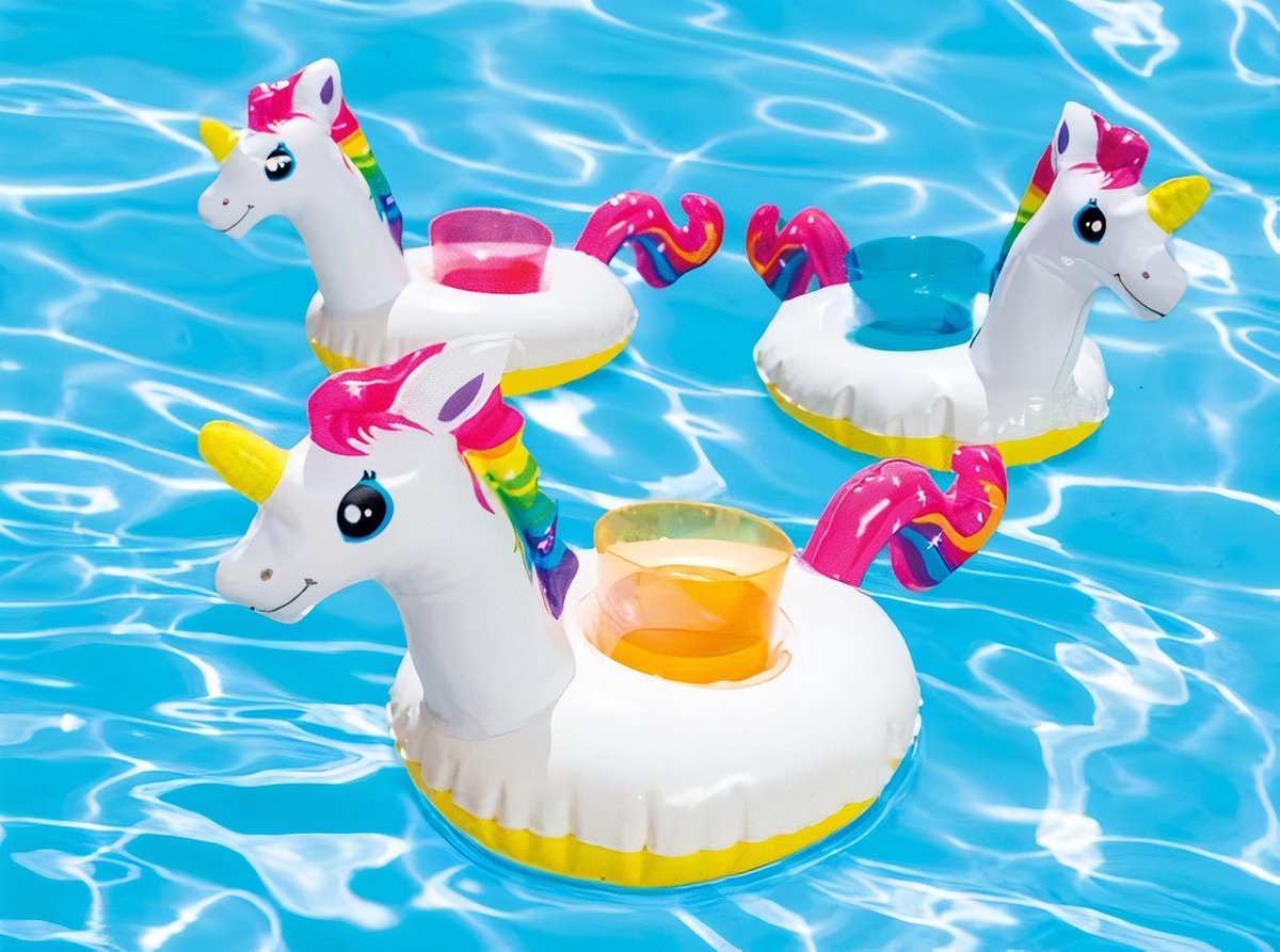 Intex - Opblaas Bekerhouder - Eenhoorn (57506) - Wit