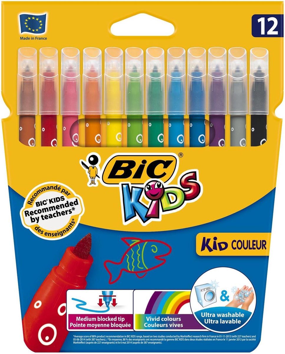 Bic Viltstift Kid Couleur 12 Stiften