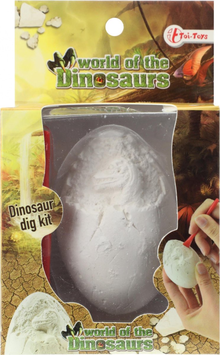 Toi-Toys Dinosaurus Uithak-ei 8 Cm - Wit