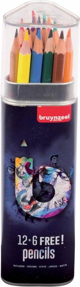 Bruynzeel Kleurpotloden Dark, Koker Van 12+6 Stuks Gratis