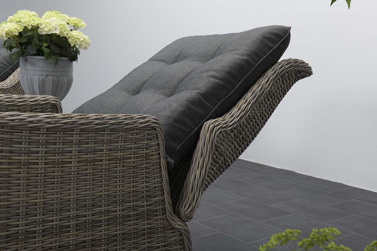 Garden Impressions - Veracruz Relaxstoel + Voetenbank - Vintage Willow - Grijs