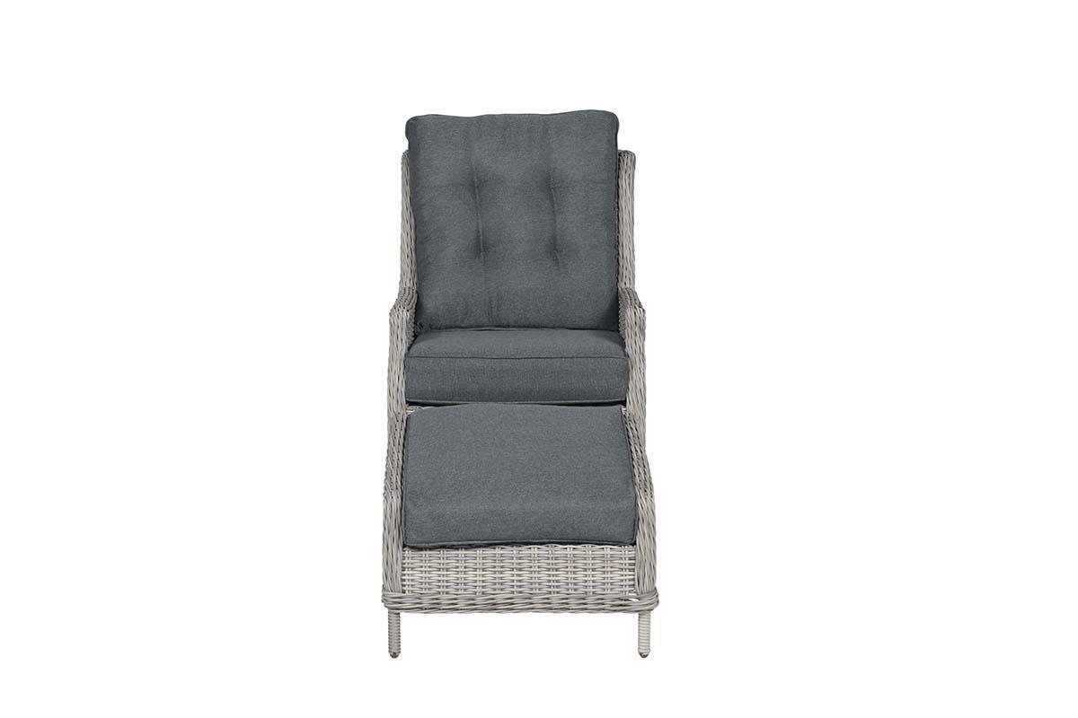 Garden Impressions - Veracruz Relaxstoel + Voetenbank - Vintage Willow - Grijs