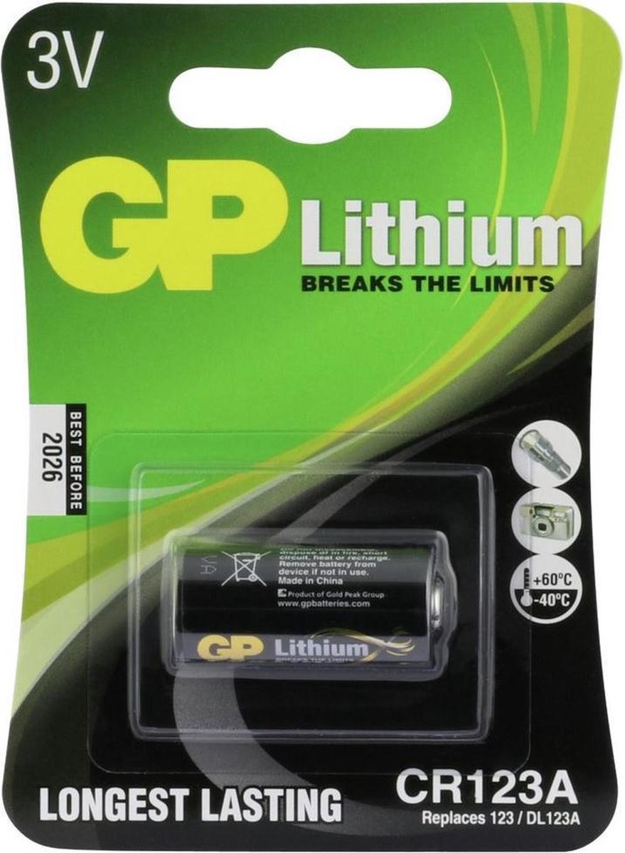 GP Lithium Cr123 3v Blister 1