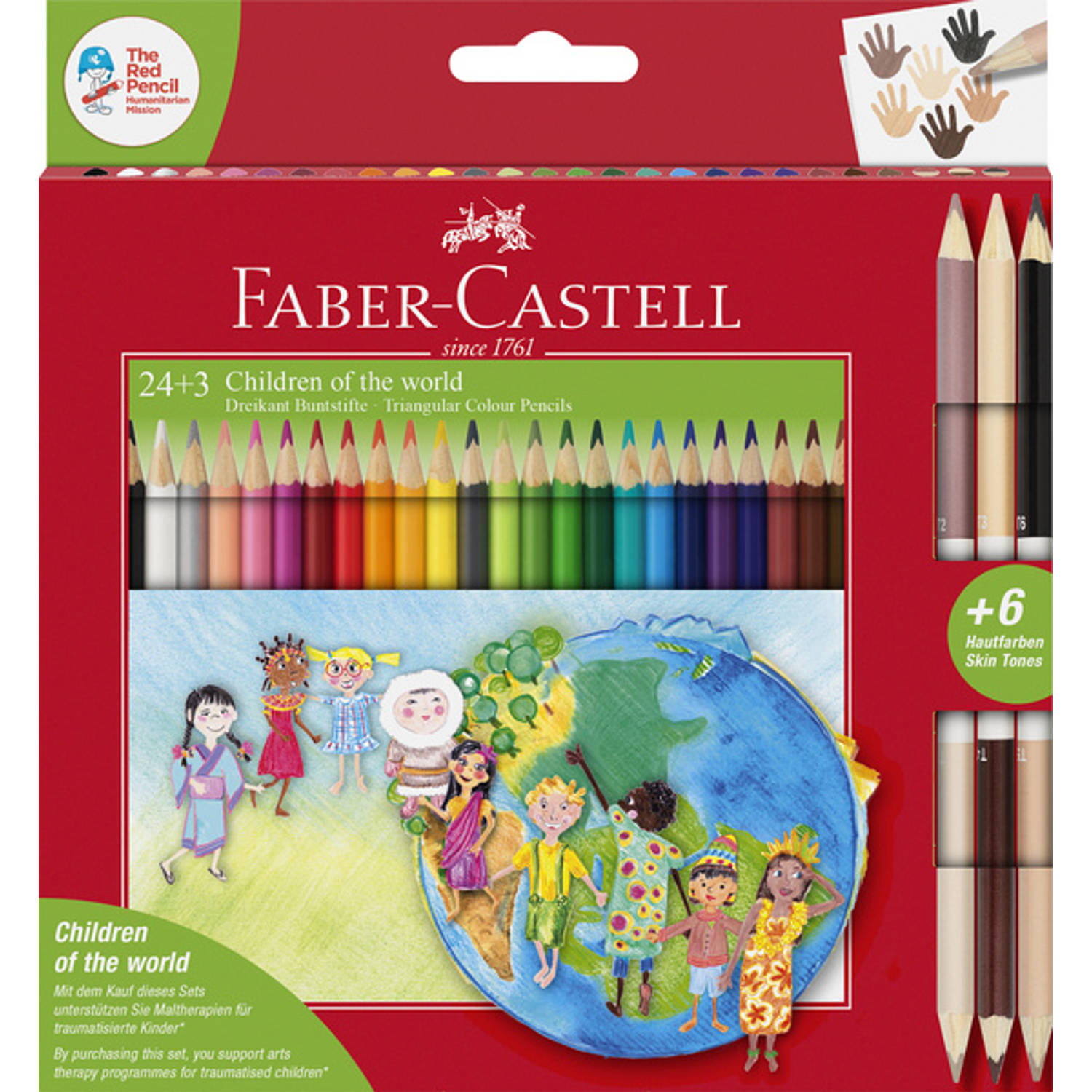 Faber Castell Kleurpotloden Faber-castell Grip, ""Children Of The World"" In Kartonnen Etui á 24+3 Stuks