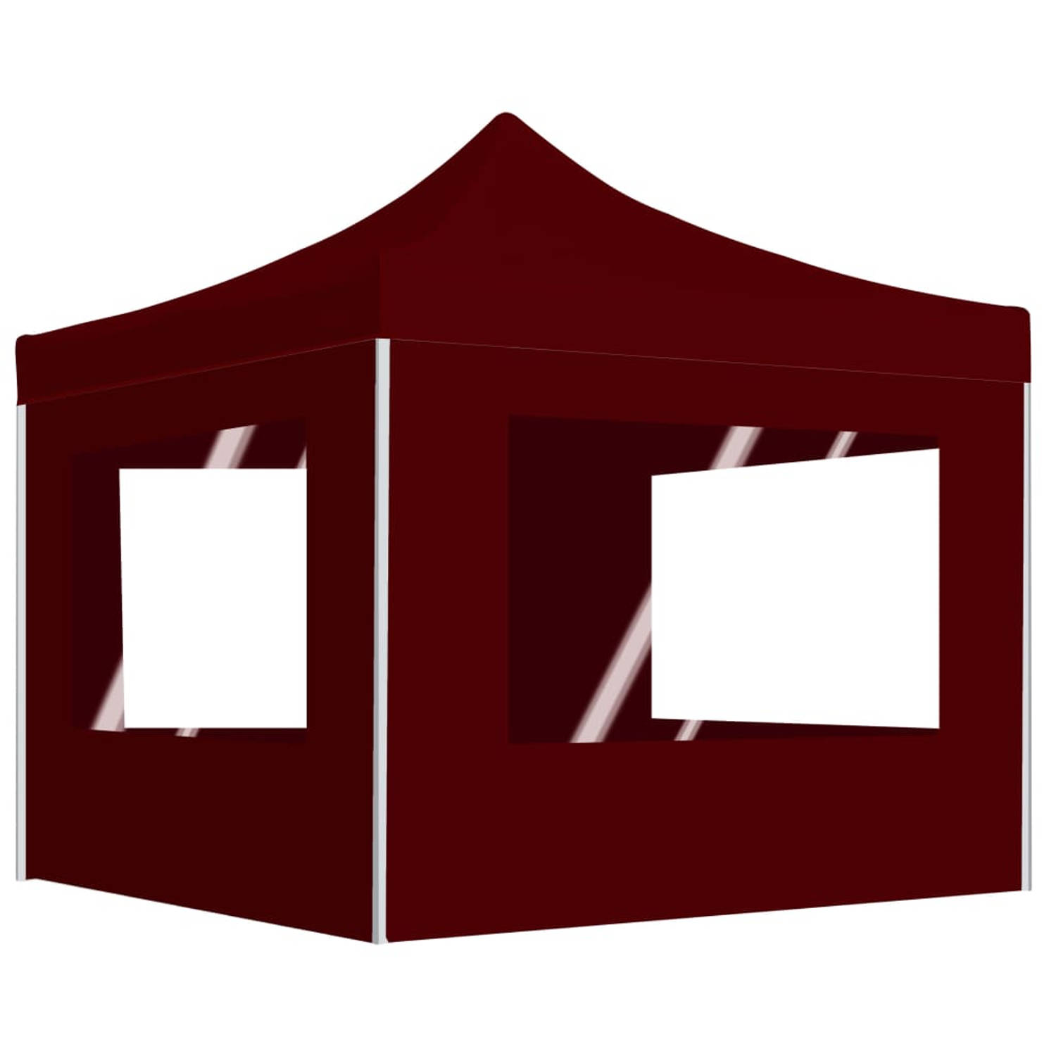 Vidaxl Partytent Inklapbaar Met Wanden 3x3 M Aluminium Wijn - Rood