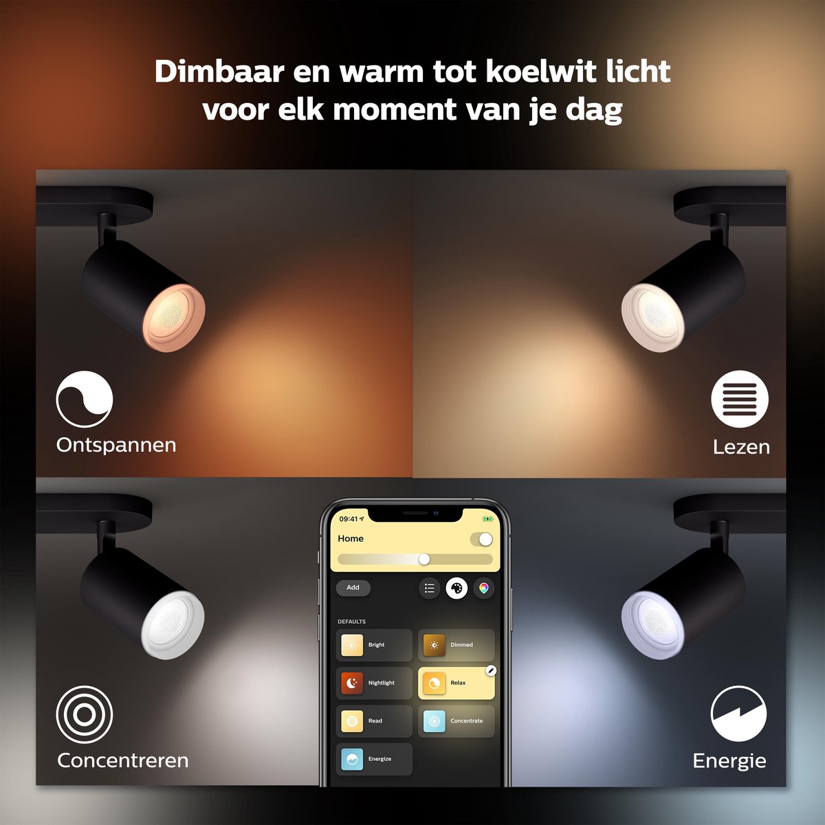 Philips Hue Fugato Spot White & Colour Bluetooth - Zwart