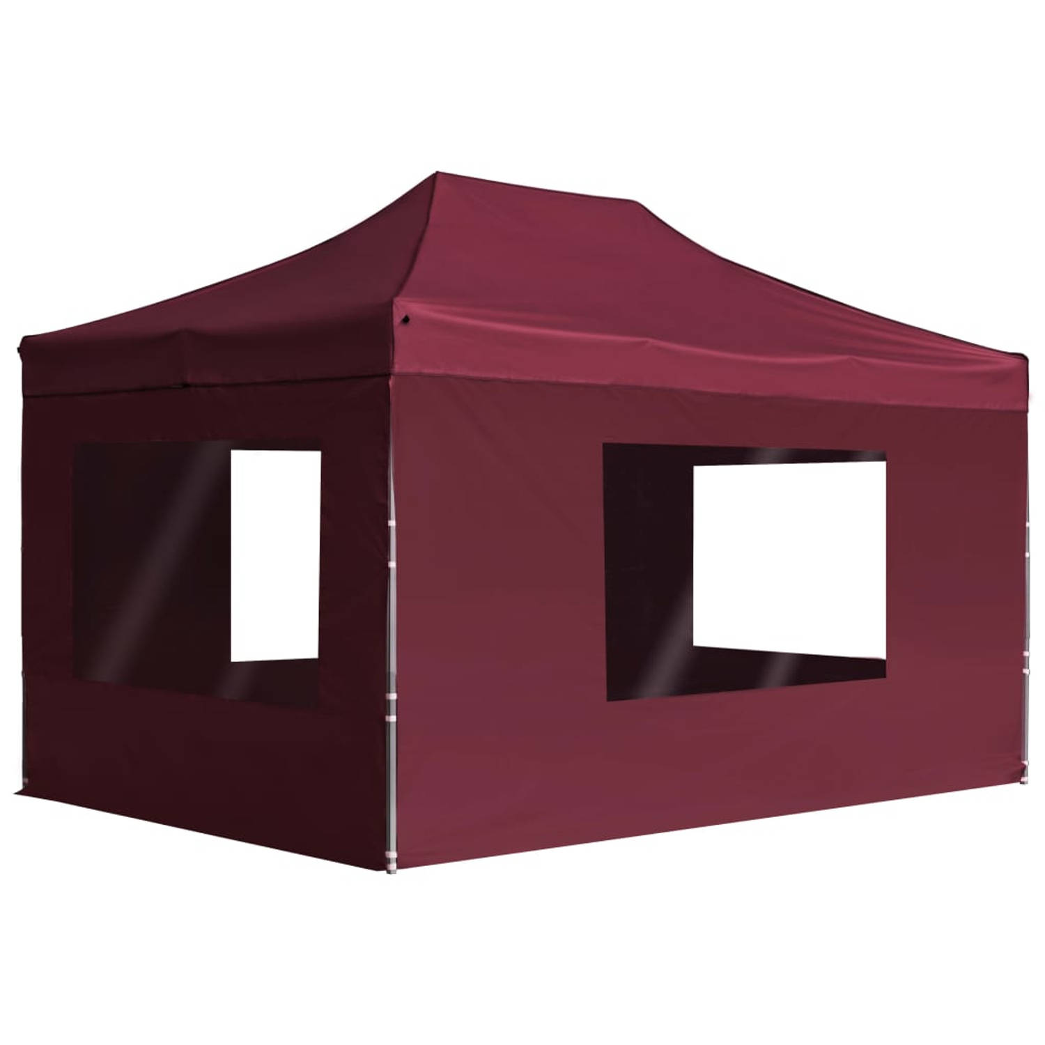 Vidaxl Partytent Inklapbaar Met Wanden 4,5x3 M Aluminium Wijn - Rojo