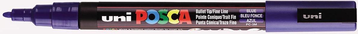 Posca Uni-ball Paint Marker Op Waterbasis Pc-3m Donker - Blauw