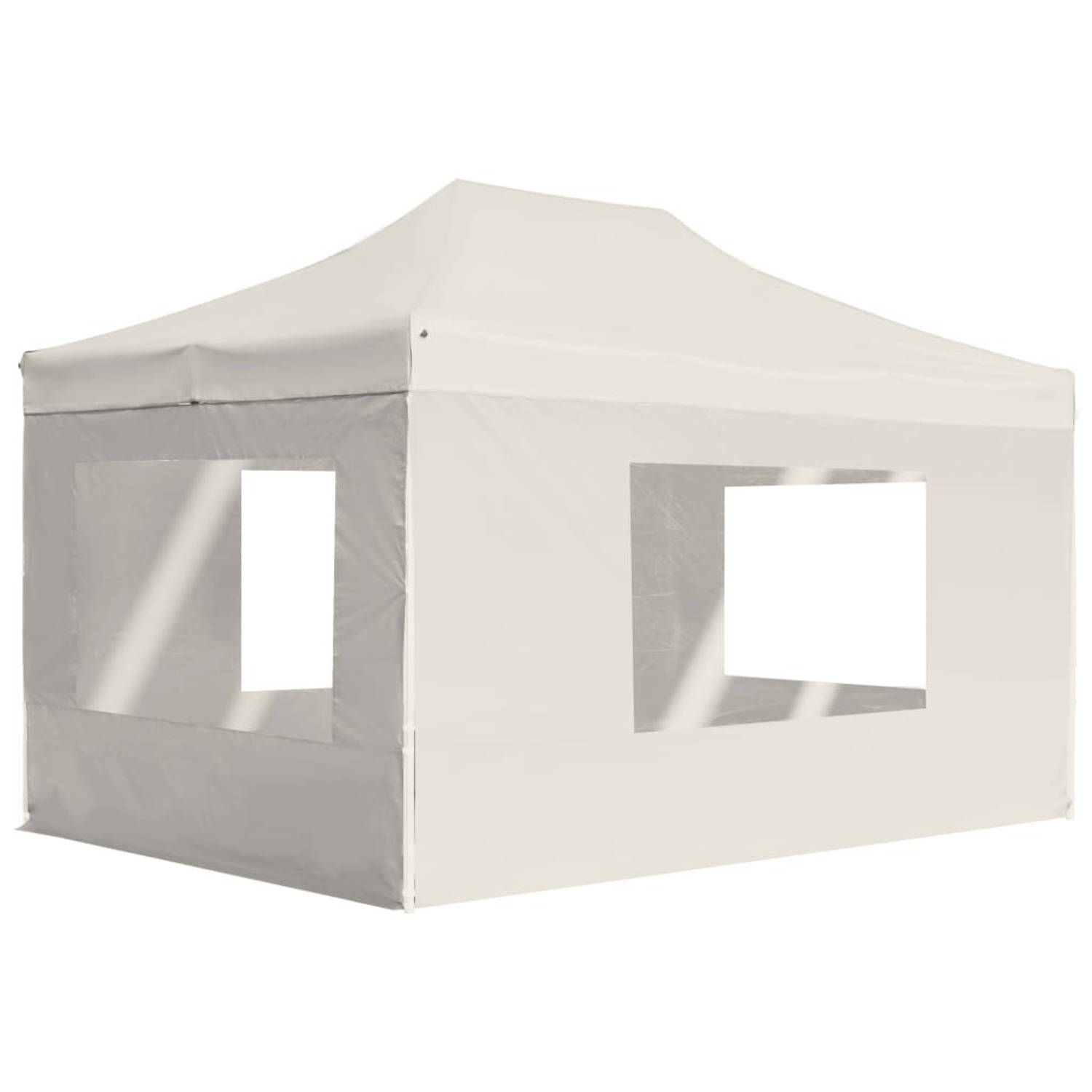 Vidaxl Partytent Inklapbaar Met Wanden 4,5x3 M Aluminium Crème