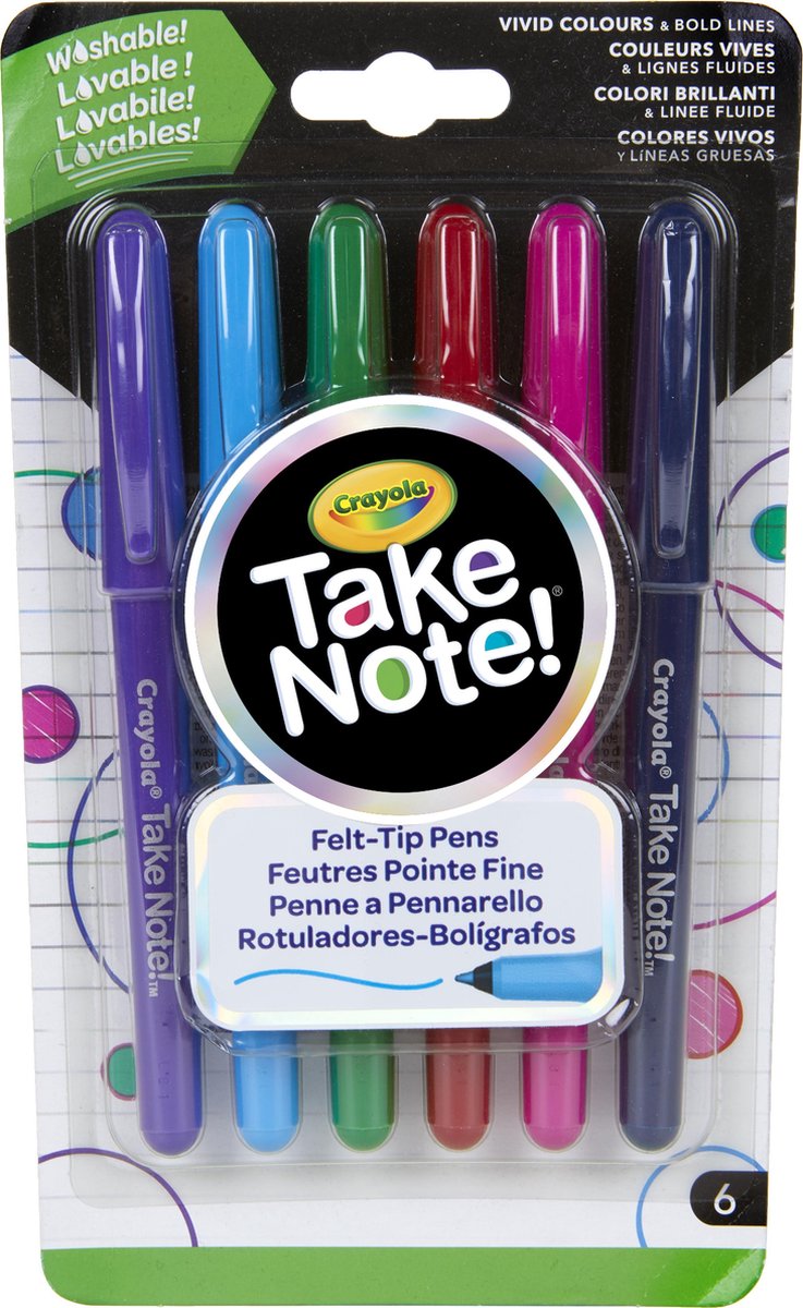 Crayola Take Note! Viltstiften Uitwisbaar 12 Cm 6 Stuks
