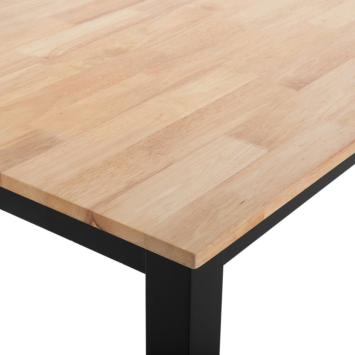 Beliani Houston Eettafel Rubberhout 75 X 120 Cm - Zwart
