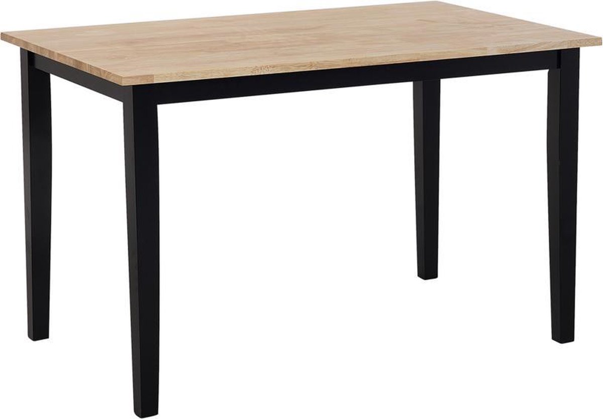 Beliani Houston Eettafel Rubberhout 75 X 120 Cm - Zwart