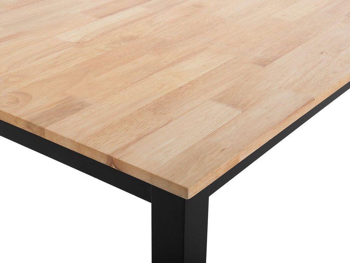 Beliani Houston Eettafel Rubberhout 75 X 120 Cm - Zwart