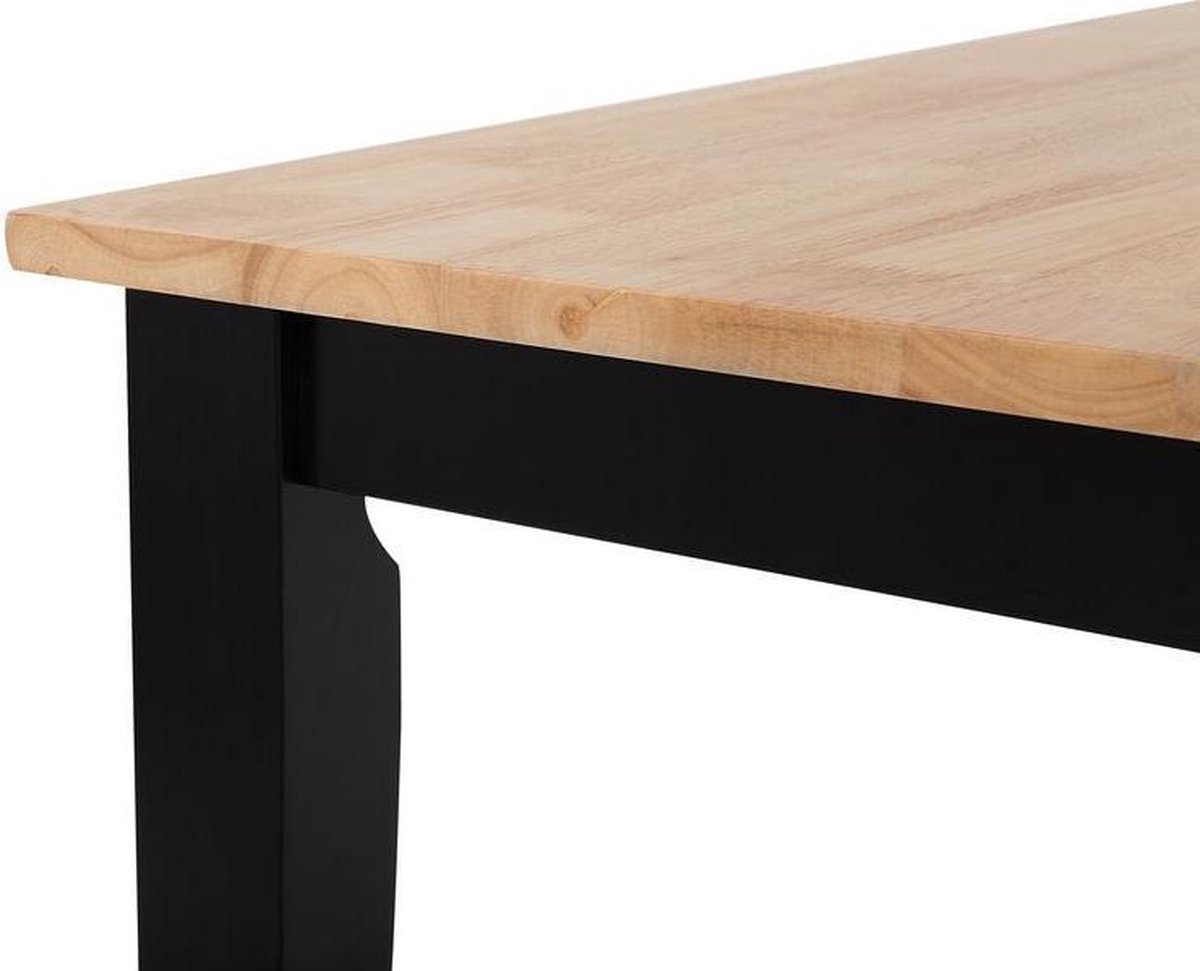 Beliani Houston Eettafel Rubberhout 75 X 120 Cm - Zwart