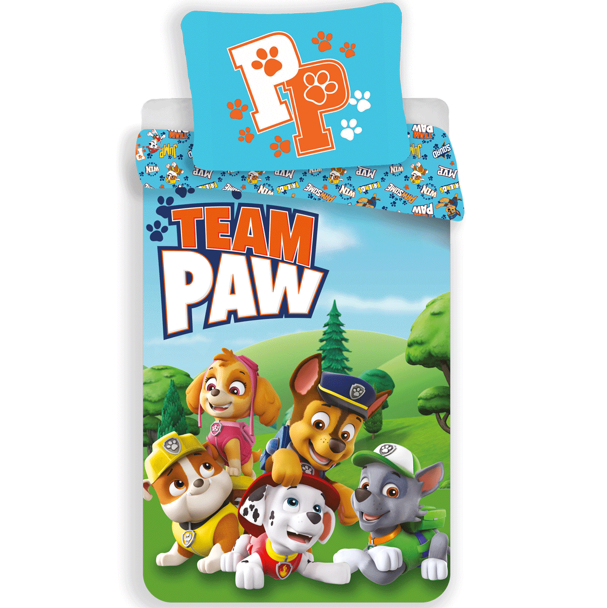 Paw Patrol Dekbedovertrek Team PAW - Eenpersoons - 140 x 200 cm - Katoen