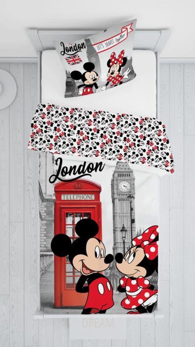 Disney Dekbedovertrek Londen - Eenpersoons - 140 x 200 cm - Multi