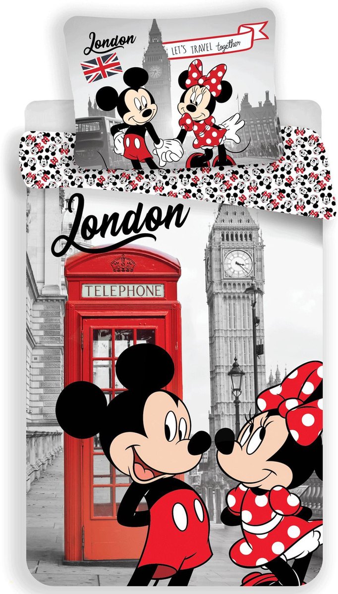 Disney Dekbedovertrek Londen - Eenpersoons - 140 x 200 cm - Multi