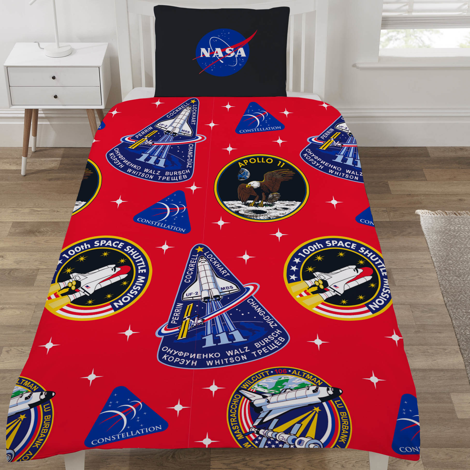 Dekbedovertrek Mission Patches - Eenpersoons - 135 x 200 cm - Poly-cotton