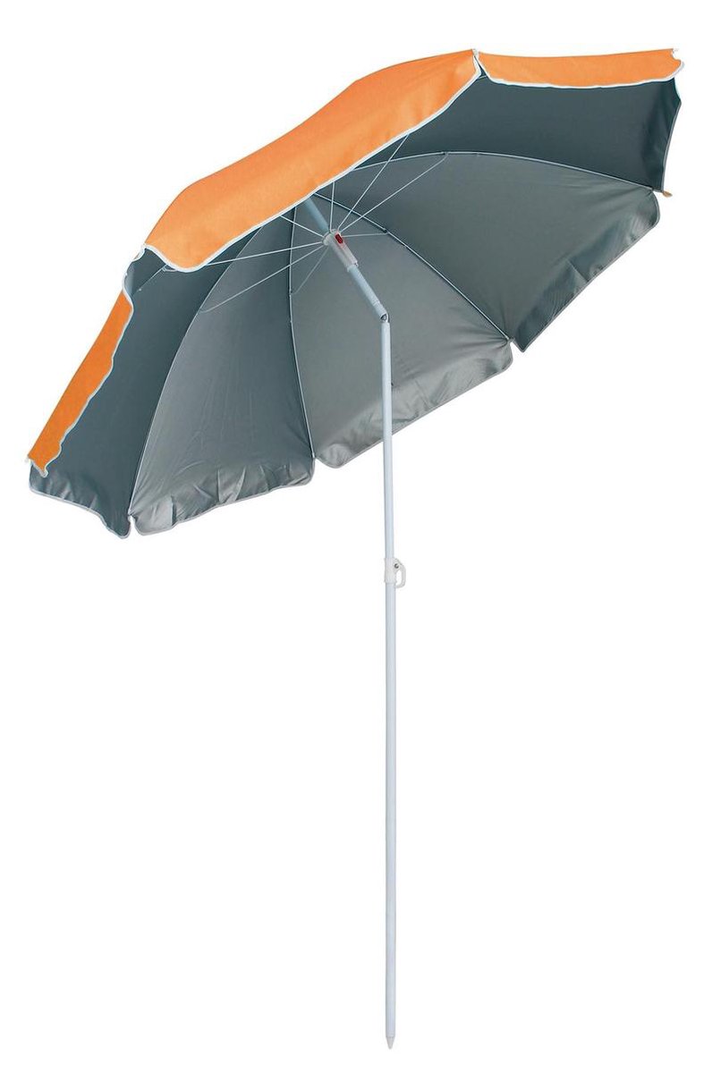 Eurotrail strandparasol 180 x 160 cm staal 2-delig - Oranje