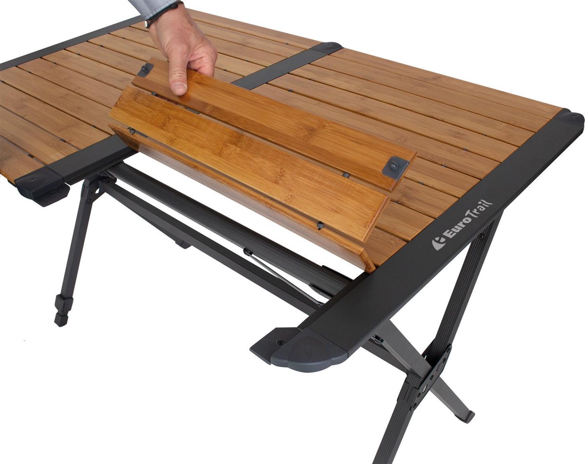 Eurotrail campingtafel Chamberry 70 x 110 x 70 cm bamboe - Bruin