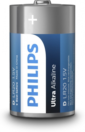 Philips batterijen D/LR20 Ultra Alkaline 2 stuks