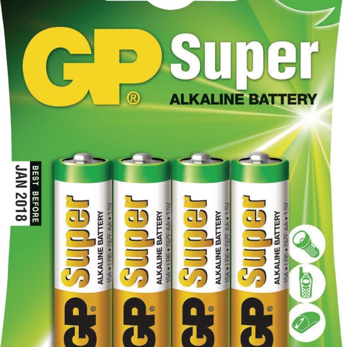 GP batterijen Super AA alkaline per 4 stuks