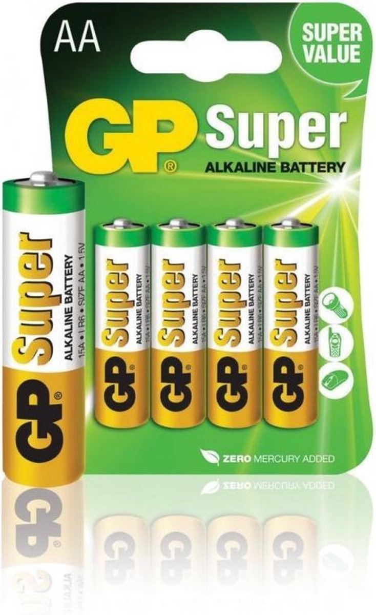 GP batterijen Super AA alkaline per 4 stuks