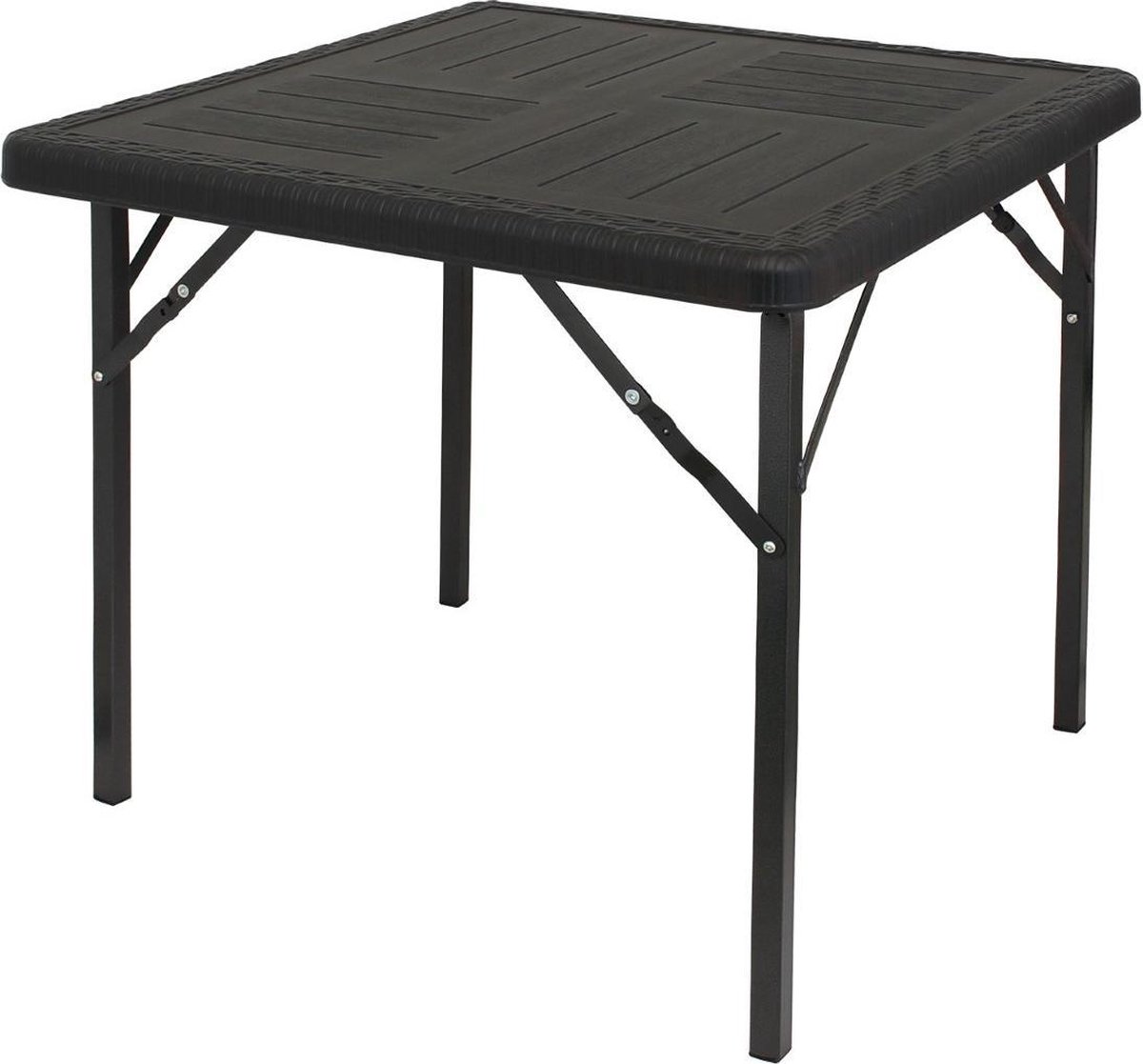 Eurotrail tafel Orly vierkant 77 x 77 x 69 cm staal - Zwart