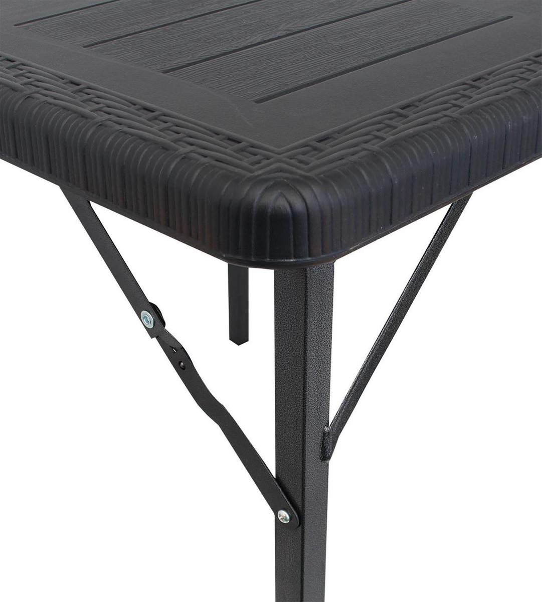 Eurotrail tafel Orly vierkant 77 x 77 x 69 cm staal - Zwart