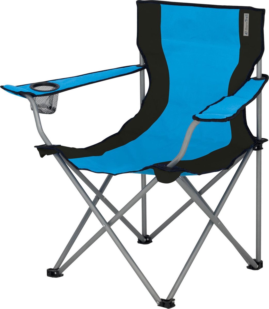 Eurotrail campingstoel Lausanne 53 x 43 cm staal licht - Blauw