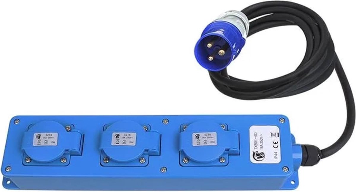 Universeel ProPlus CEE 3-weg / Schuko-stekkerdoos 1,5 meter - Zwart