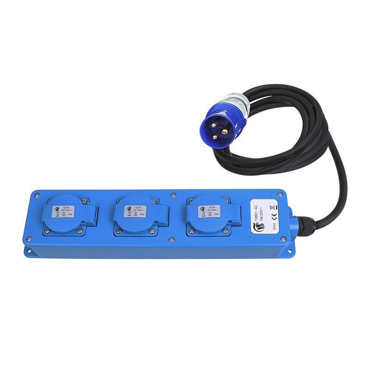 Universeel ProPlus CEE 3-weg / Schuko-stekkerdoos 1,5 meter - Zwart