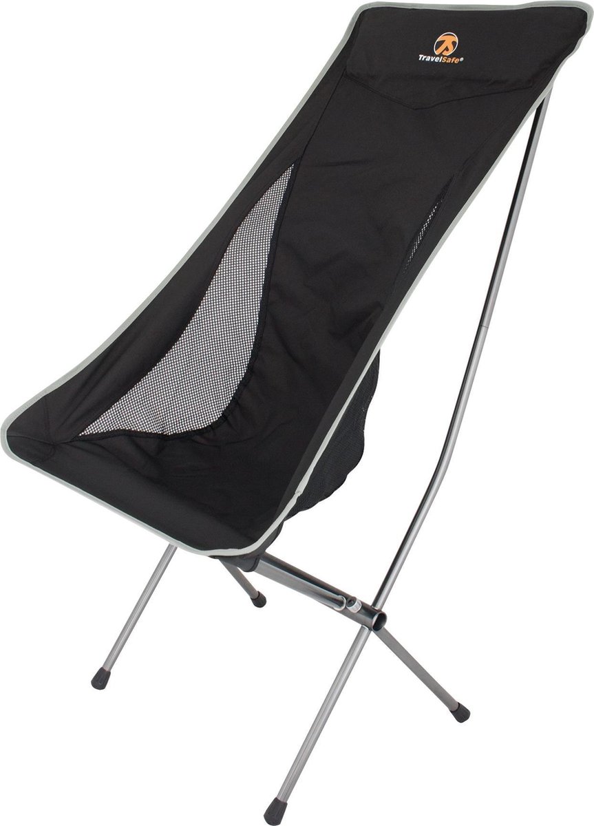 Eurotrail TravelSafe campingstoel York 53 x 36 x 100 cm aluminium - Zwart