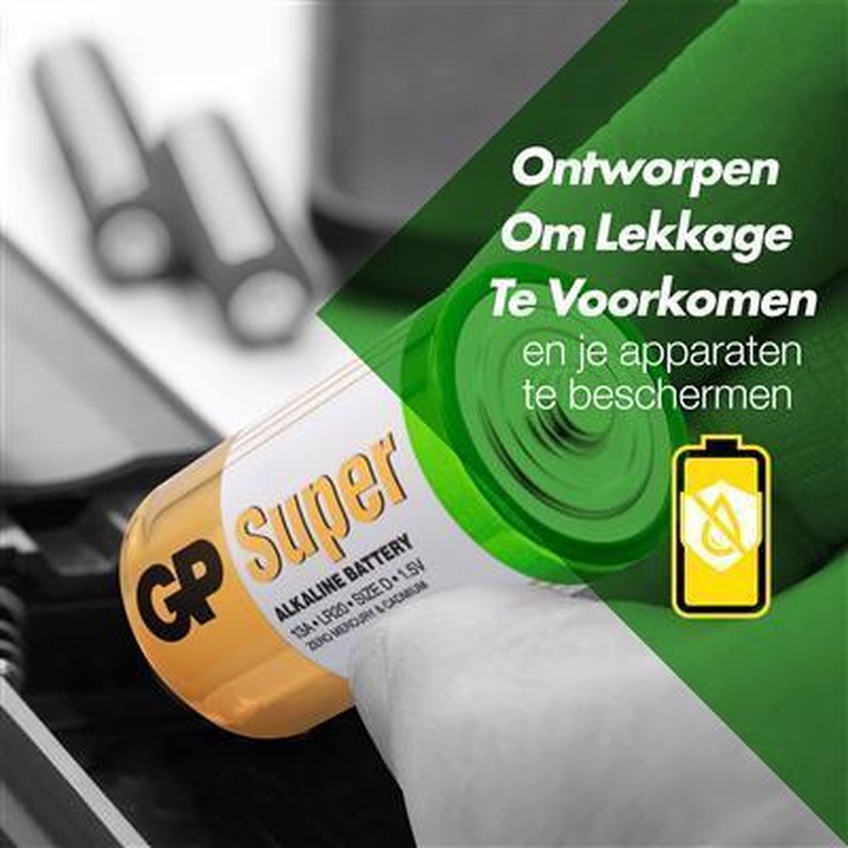 GP Super Alkaline batterijen type D - 2 stuks